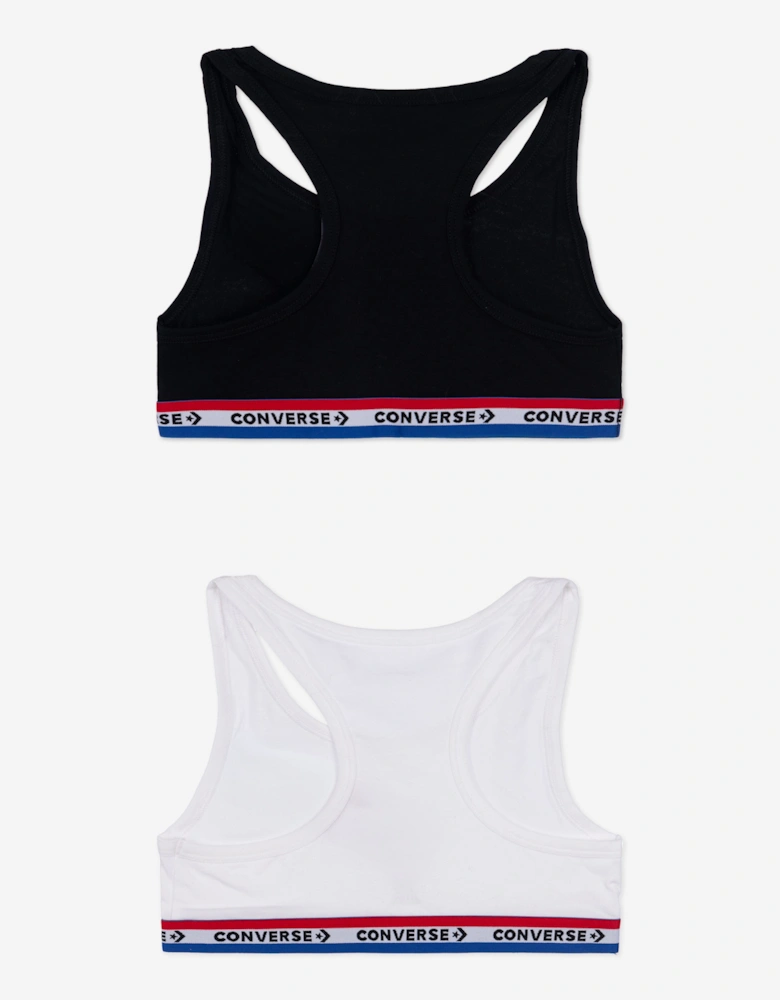 Girls 2 Pack Racerback Bralette Set in Black