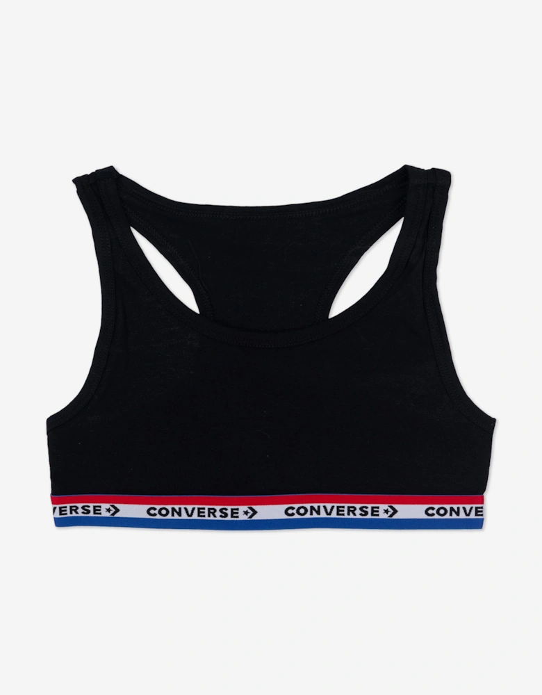 Girls 2 Pack Racerback Bralette Set in Black