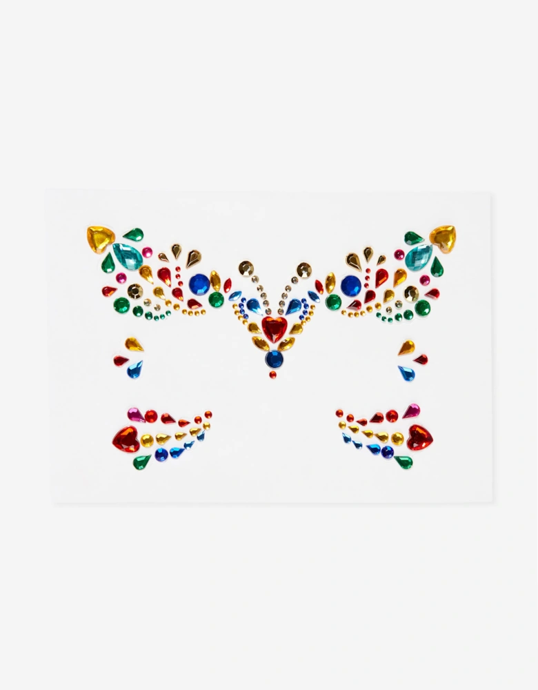 Girls Butterfly Gem Makeup Stickers in Multicolour
