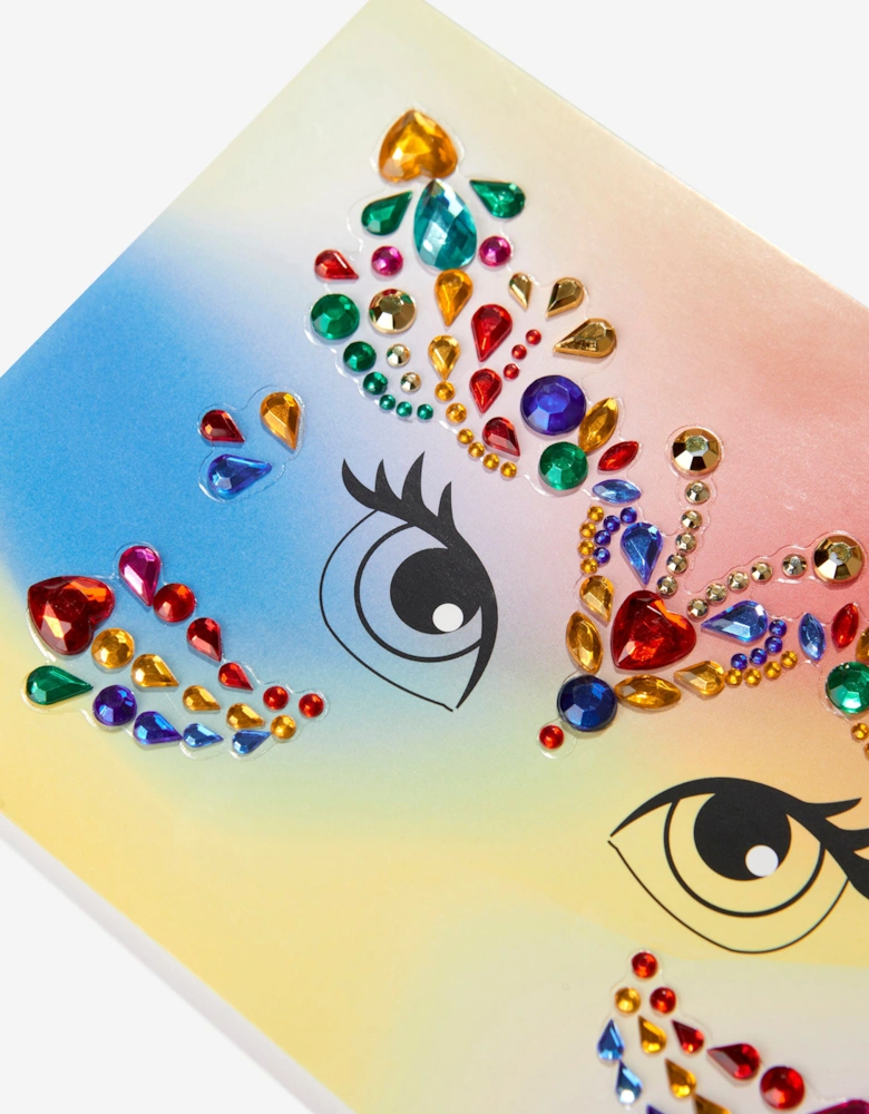 Girls Butterfly Gem Makeup Stickers in Multicolour