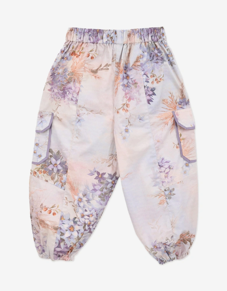 Girls Casacdian Poplin Cargo Pants in Blue