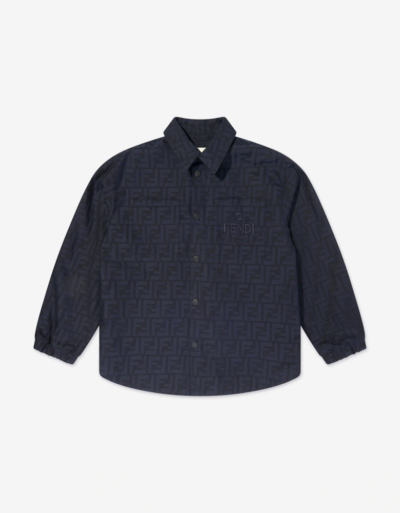 Kids FF Jacquard Shirt in Navy