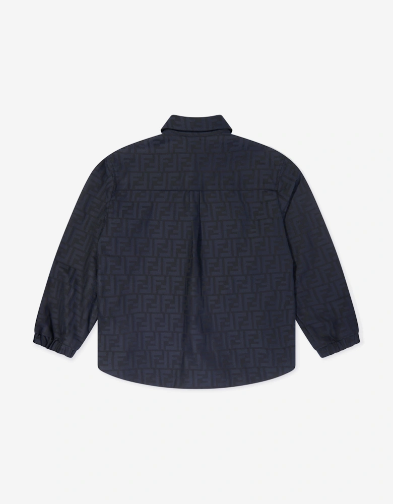 Kids FF Jacquard Shirt in Navy