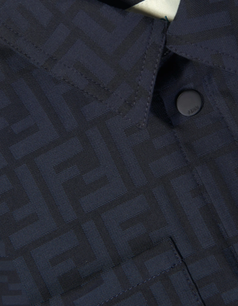 Kids FF Jacquard Shirt in Navy