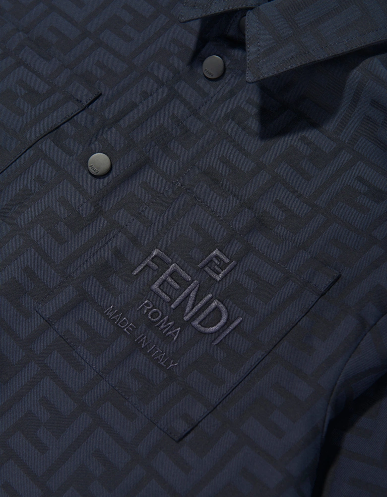 Kids FF Jacquard Shirt in Navy