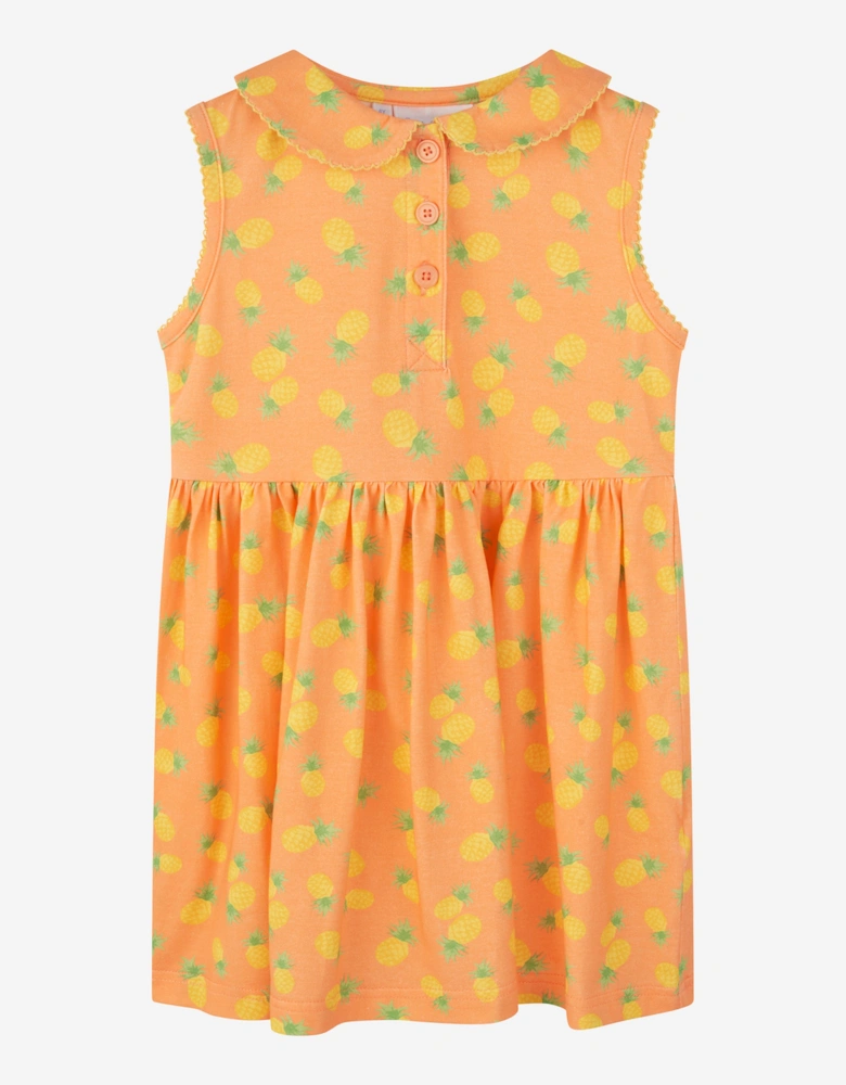 Girls Pineapple Dress in Orange