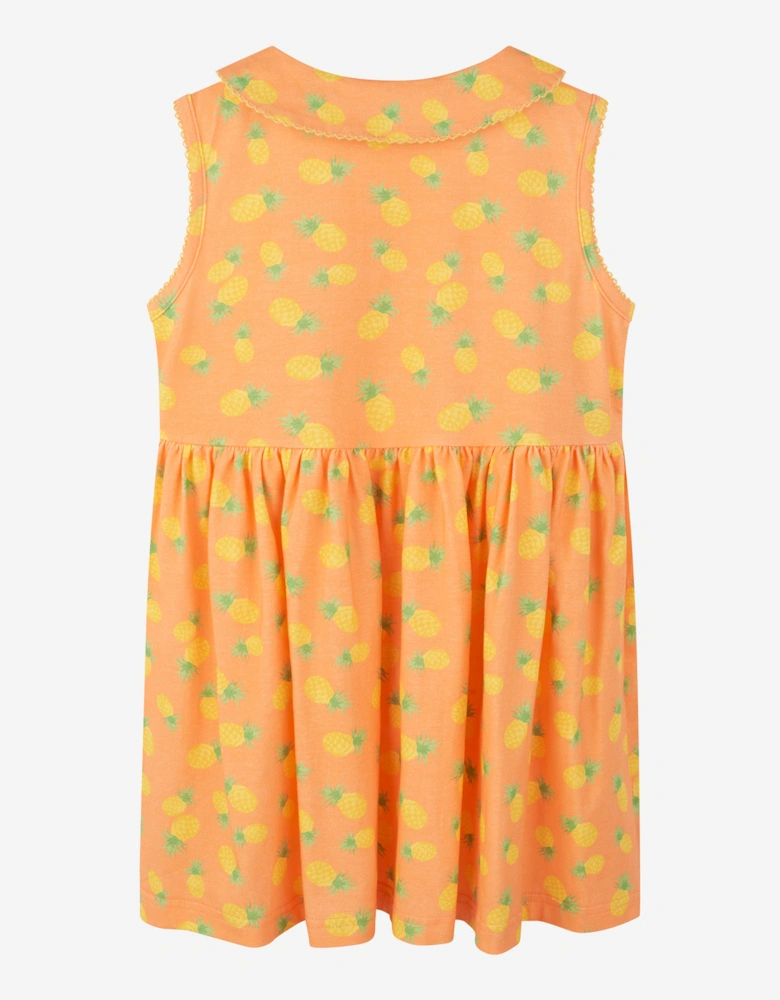 Girls Pineapple Dress in Orange