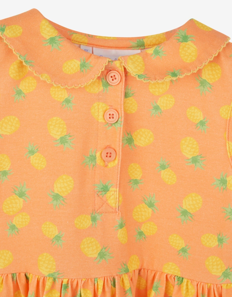 Girls Pineapple Dress in Orange