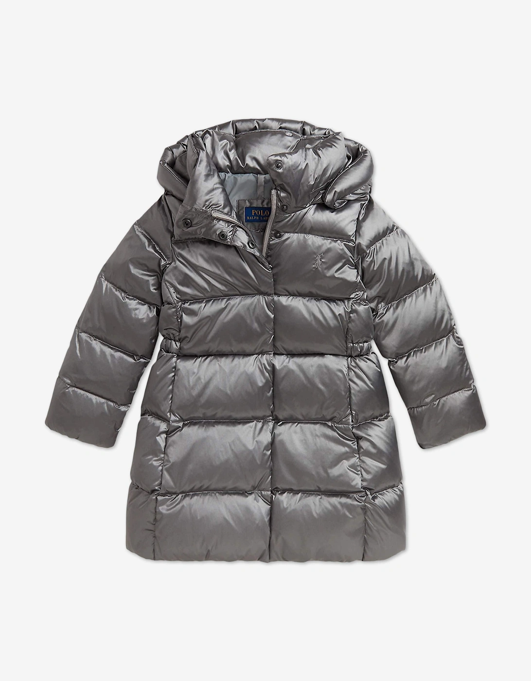 Girls Metallic Down Padded Coat in Silver, 5 of 4