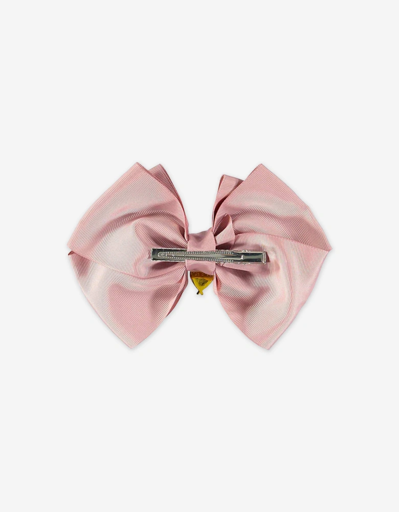 Angels Face Girls Giant Bow Hair Clip in Pink