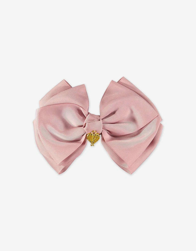 Angels Face Girls Giant Bow Hair Clip in Pink