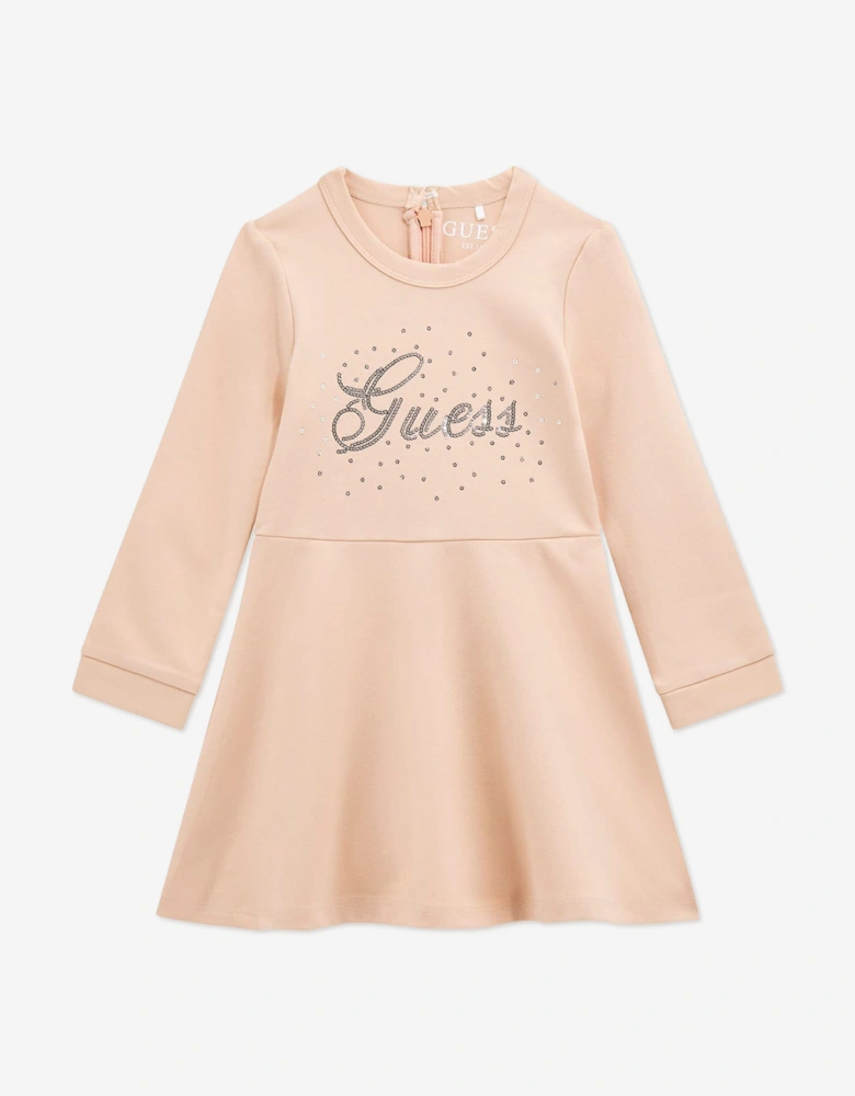 Girls Punto Milano Dress in Pink