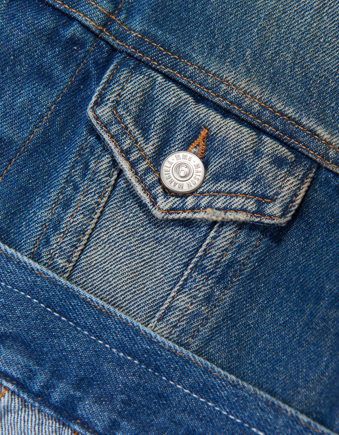 MM6 Kids Re-Cut Shaded Denim Jacket in Blue
