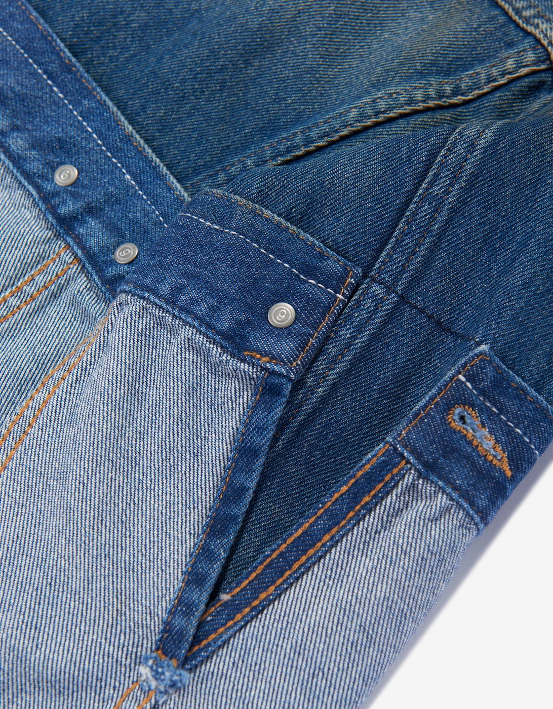 MM6 Kids Re-Cut Shaded Denim Jacket in Blue