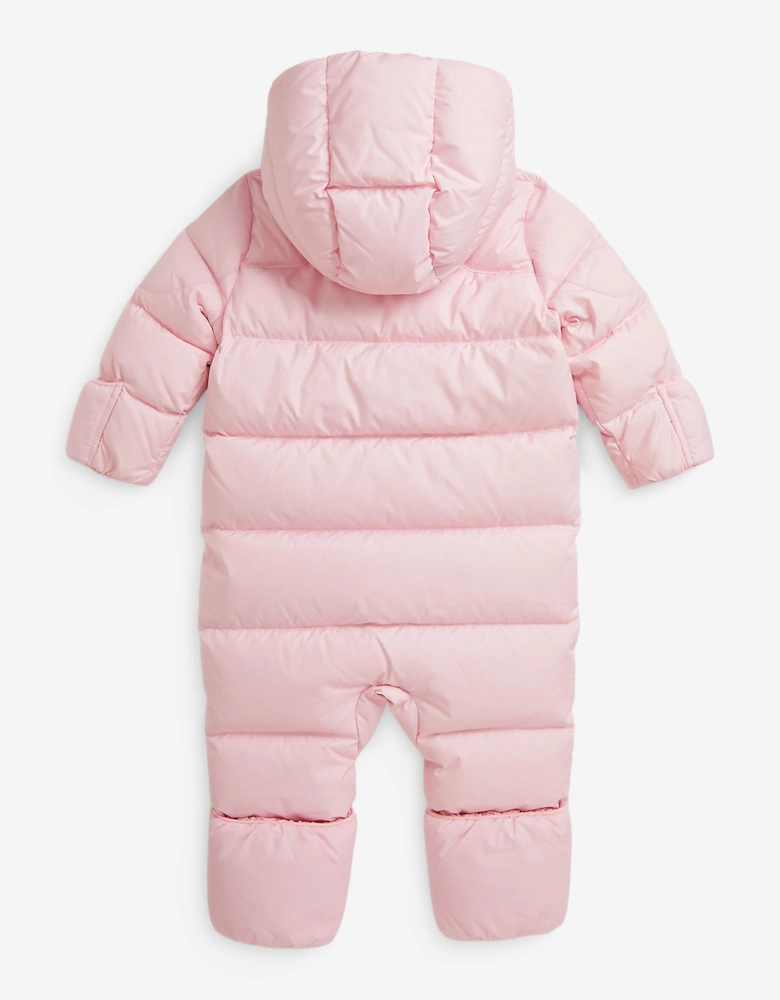 Baby Girls Logo Snowsuit in Pink