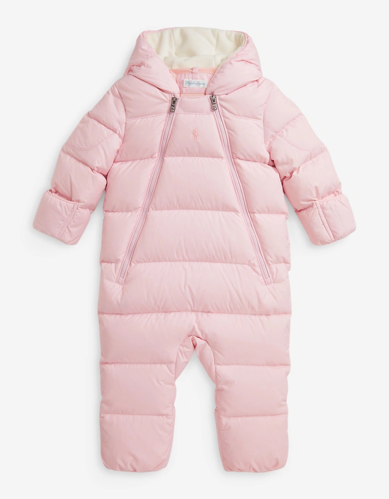 Baby Girls Logo Snowsuit in Pink
