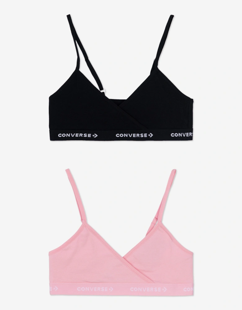 Girls 2 Pack Triangle Bralette Set Pink