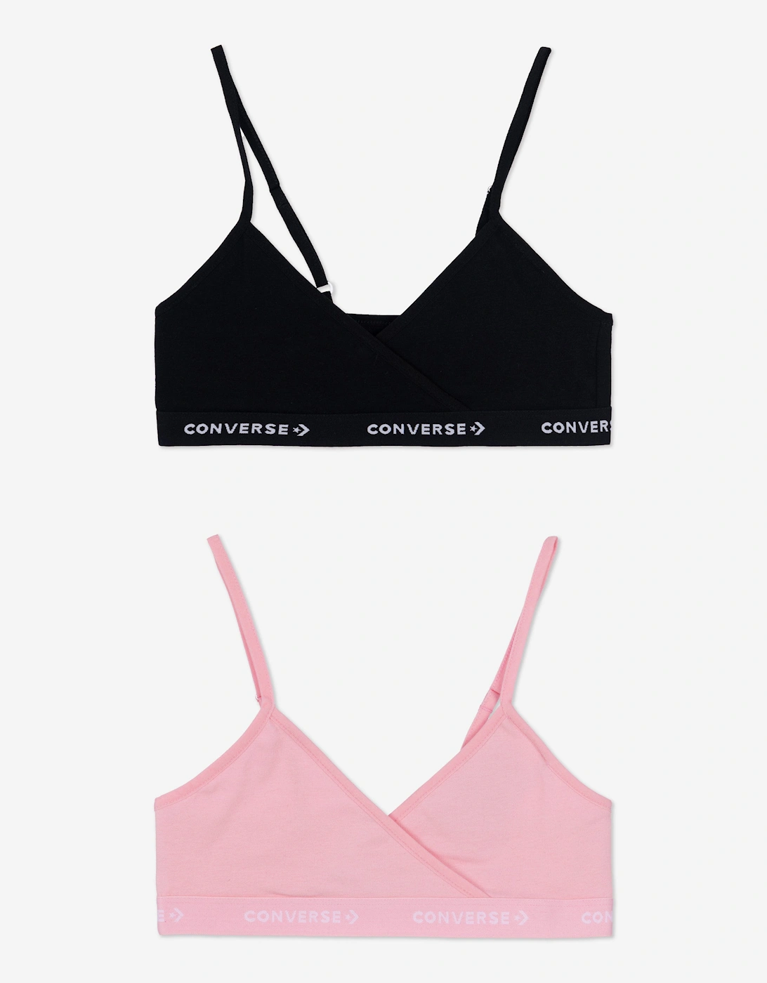 Girls 2 Pack Triangle Bralette Set Pink, 5 of 4