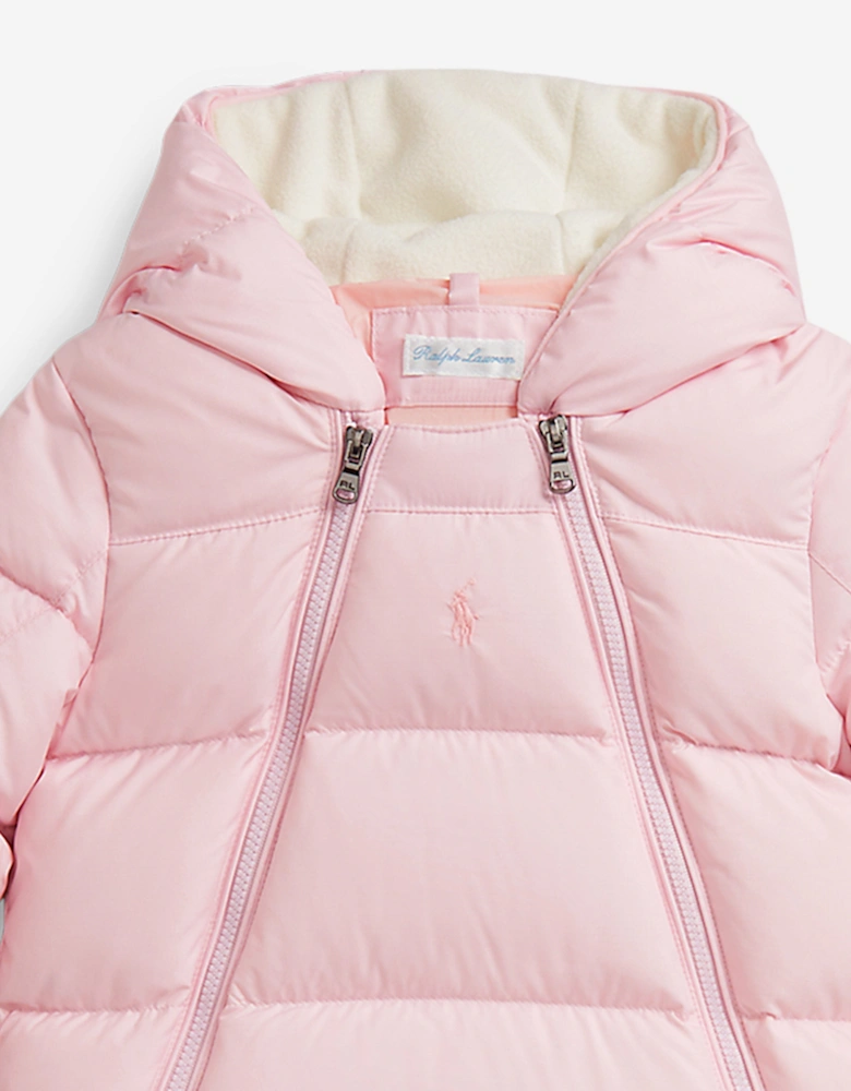 Baby Girls Logo Snowsuit in Pink
