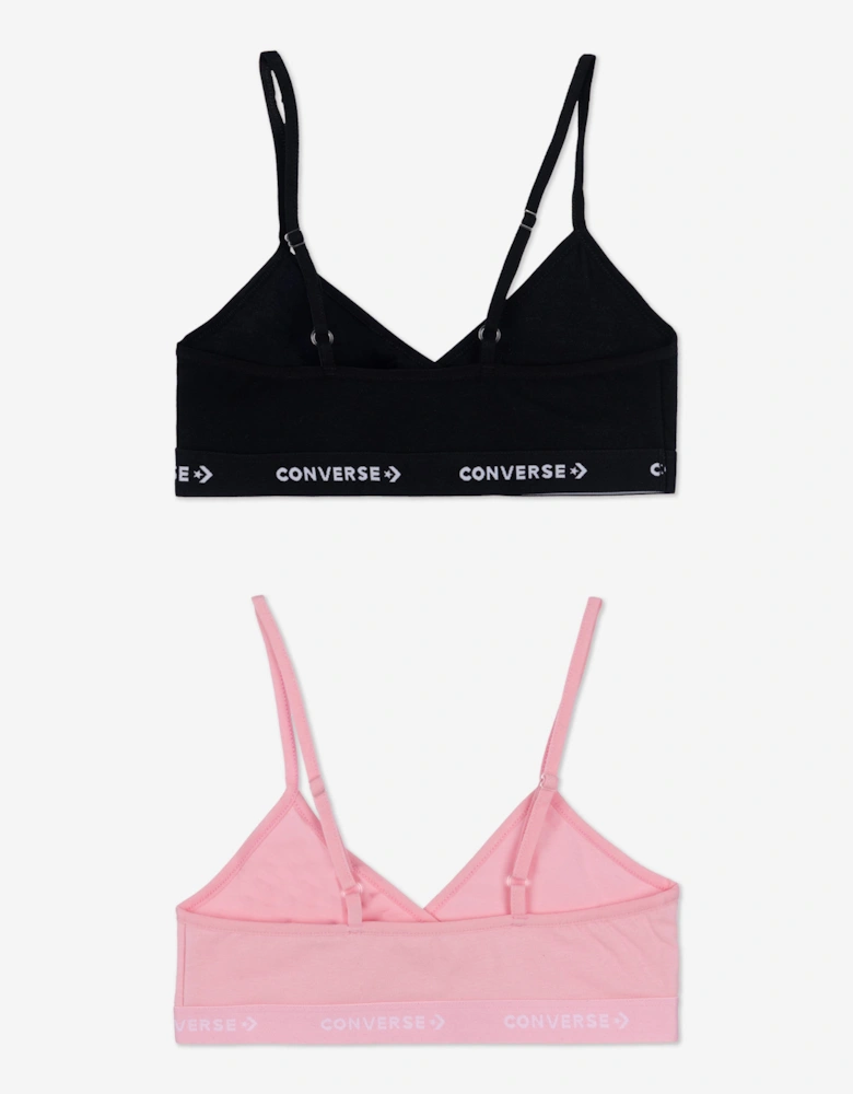 Girls 2 Pack Triangle Bralette Set Pink