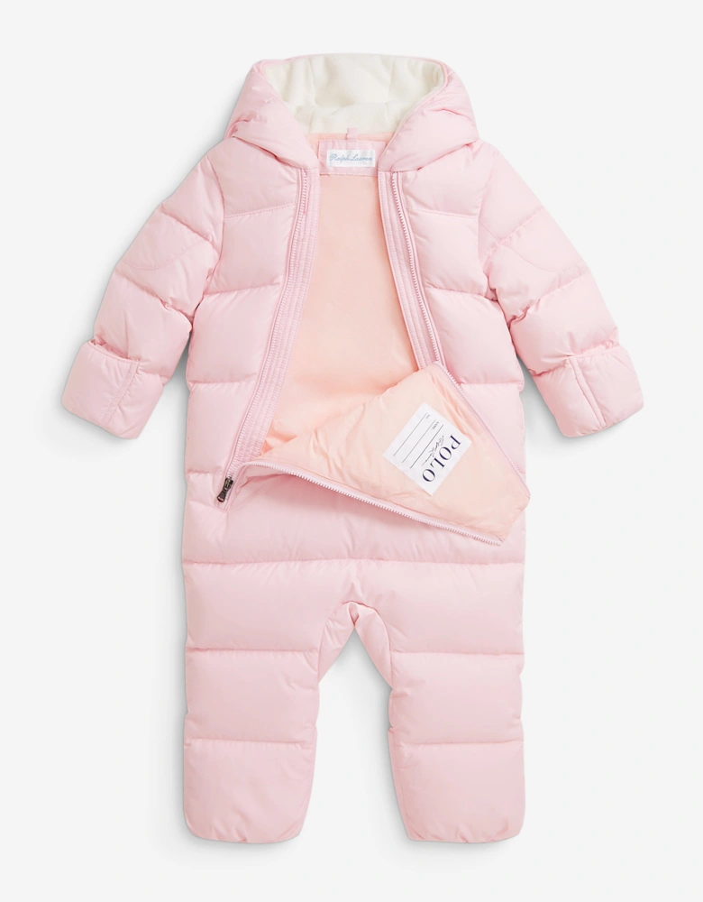 Baby Girls Logo Snowsuit in Pink