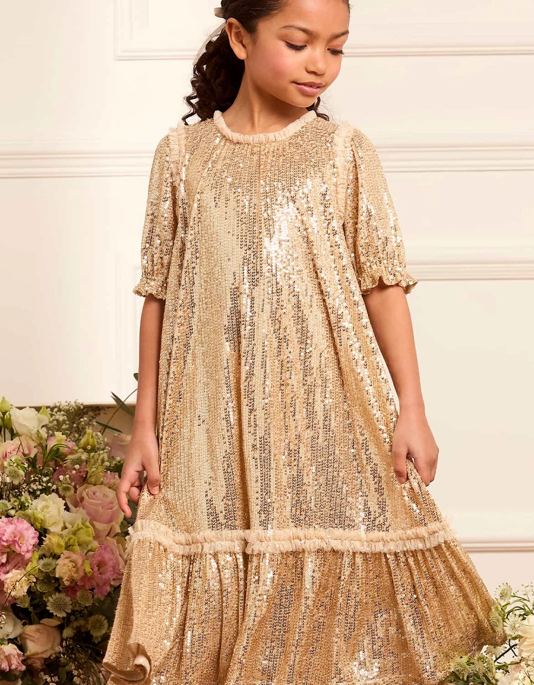 Girls Sequin Starlight Dresss Pink
