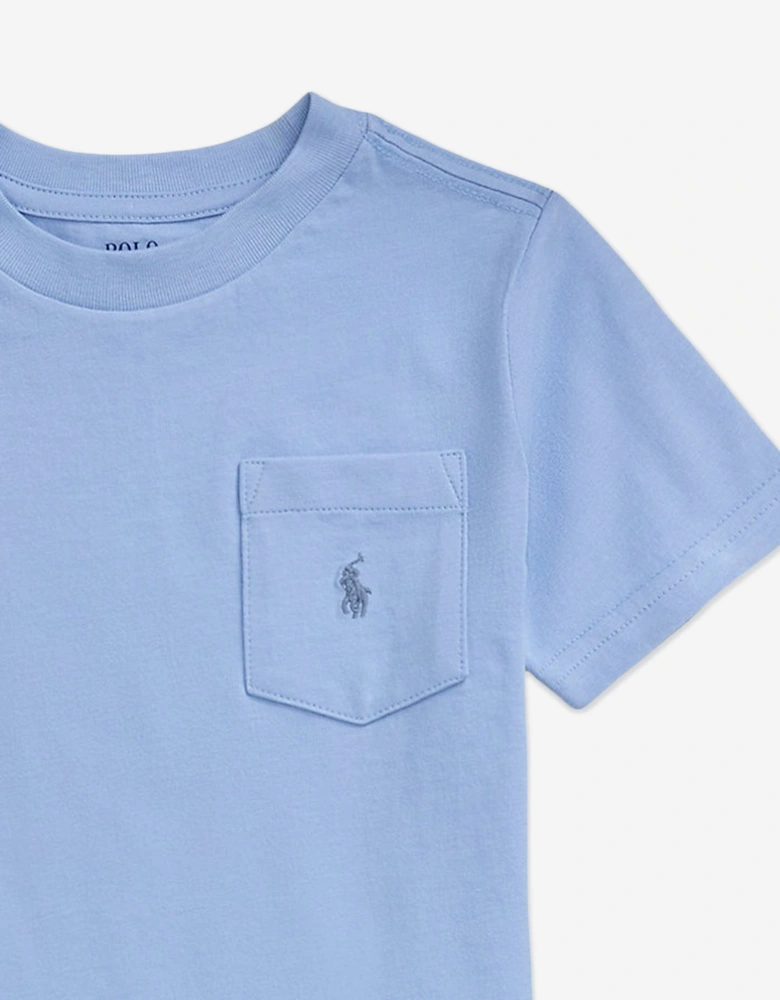 Boys Jersey Pocket T-Shirt in Blue