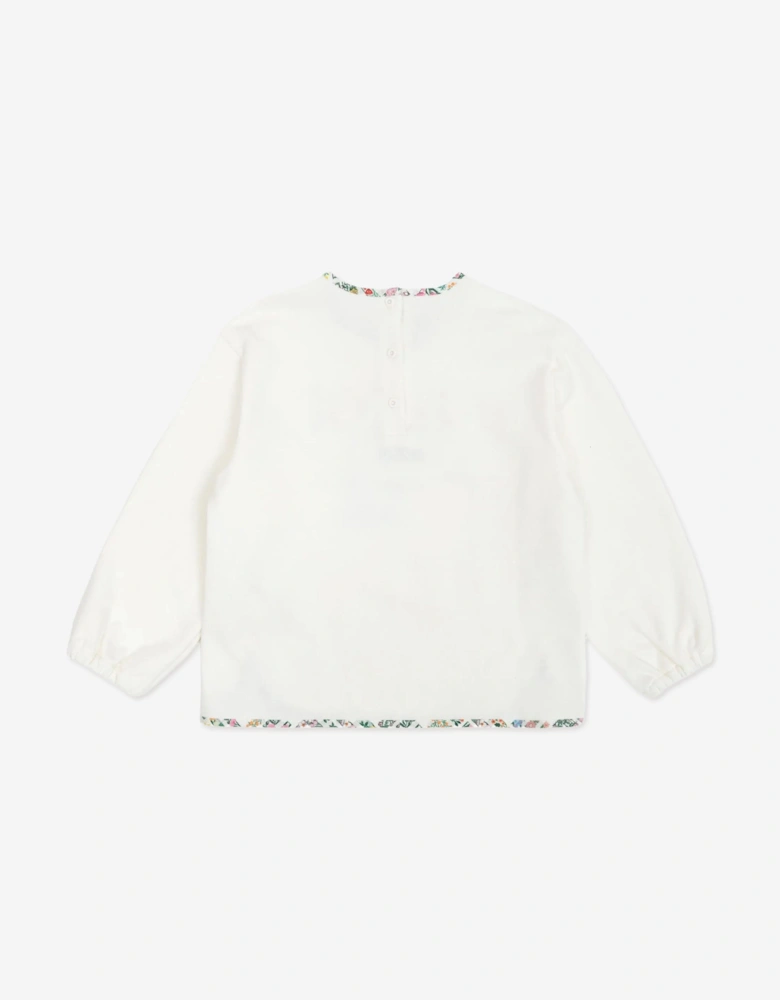 Baby Girls Bloom Logo Sweatshirt in White