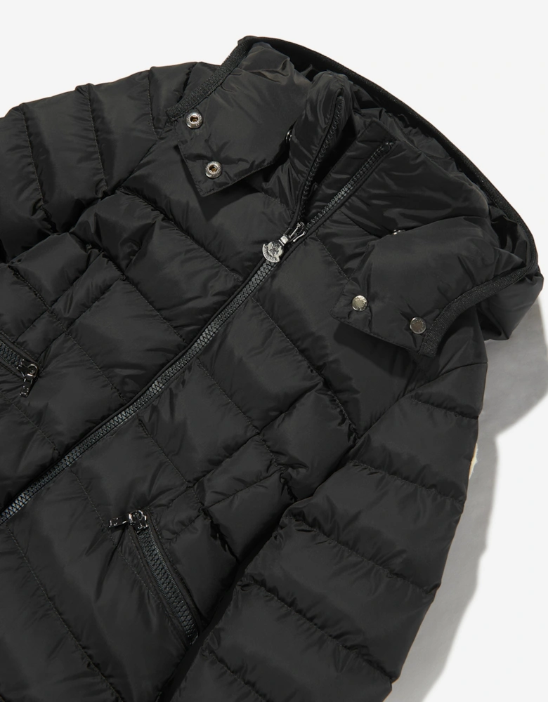 Enfant Girls Down Padded Charpal Long Coat in Black