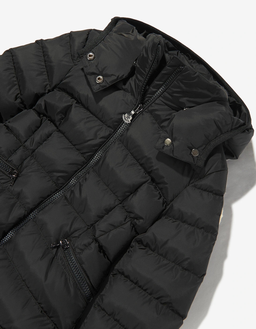 Enfant Girls Down Padded Charpal Long Coat in Black