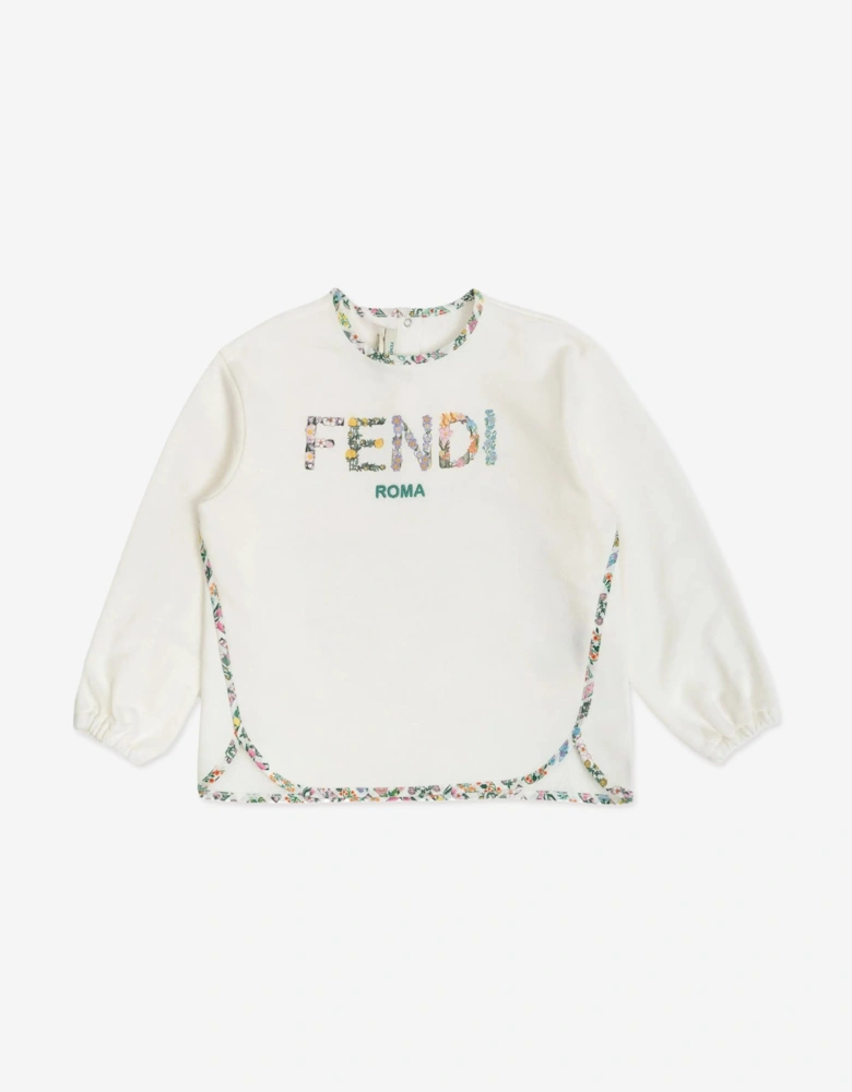 Baby Girls Bloom Logo Sweatshirt in White