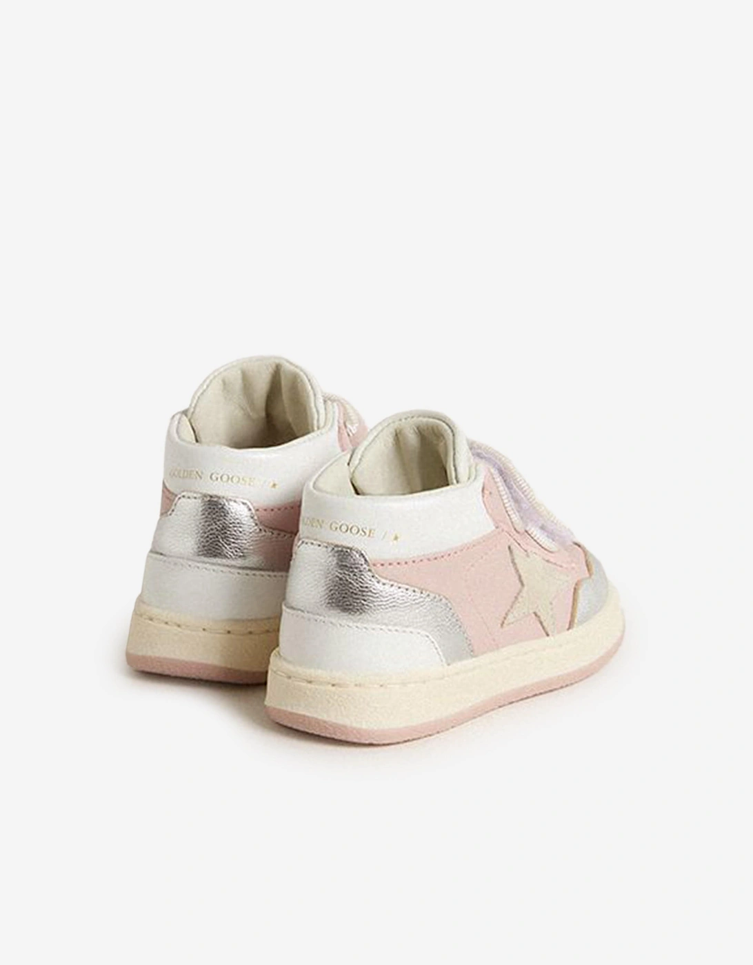 Girls Leather and Suede Star June Basket Trainers in Pink