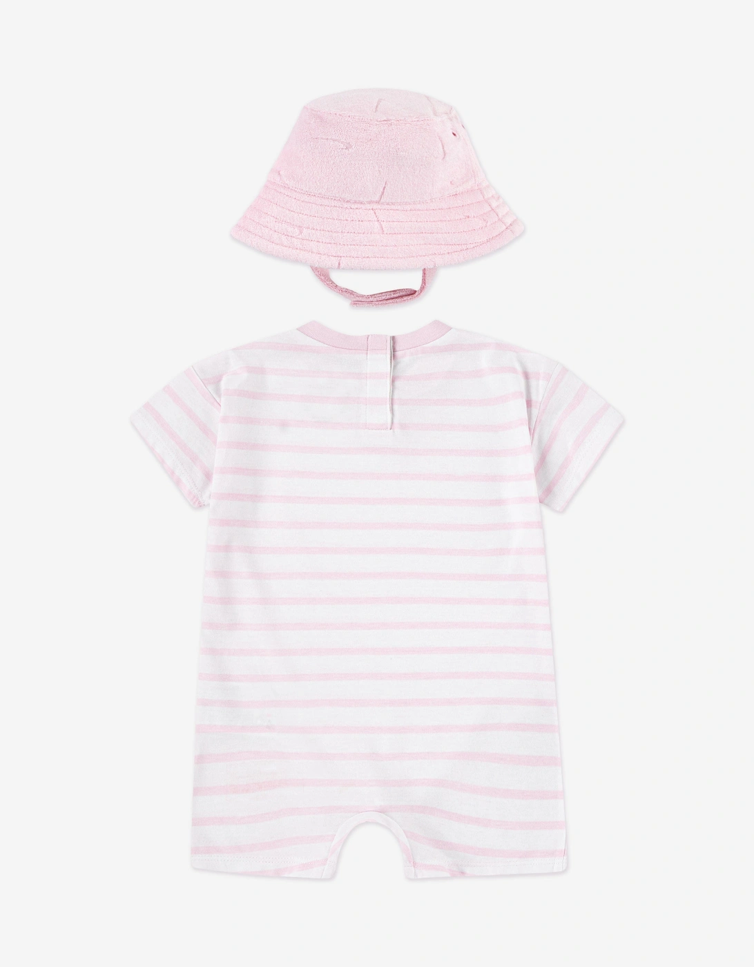 Baby Girls Romper with Bucket Hat in Pink