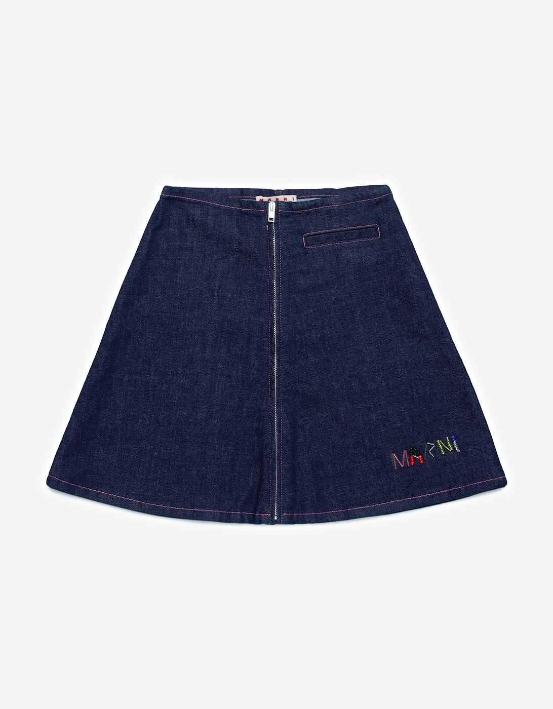 Girls Zip Up Denim Skirt in Blue, 5 of 4