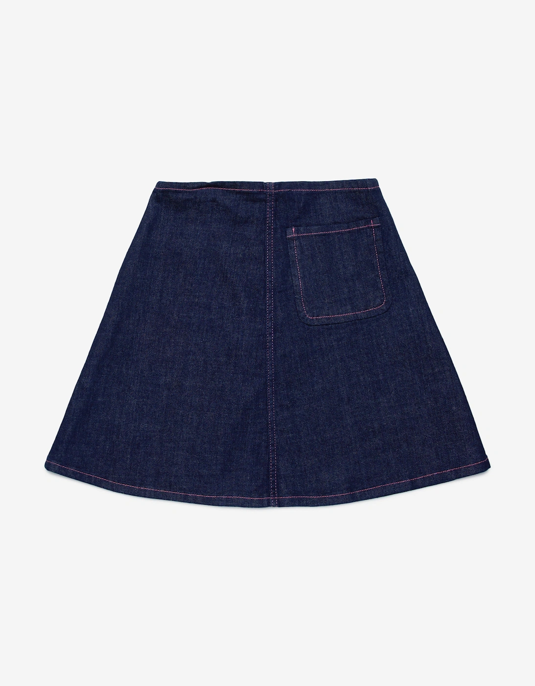Girls Zip Up Denim Skirt in Blue