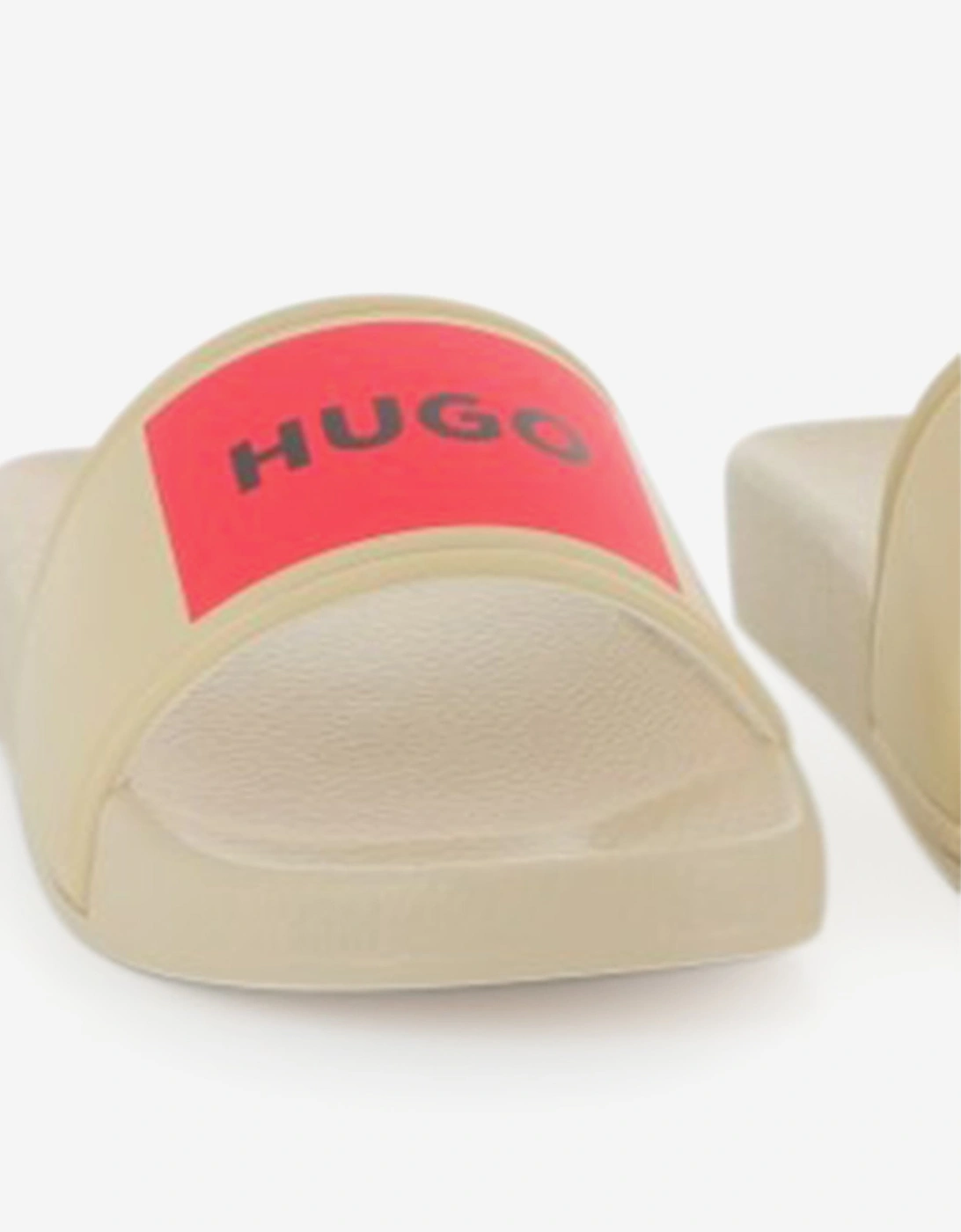 Boys Logo Badge Sliders in Beige