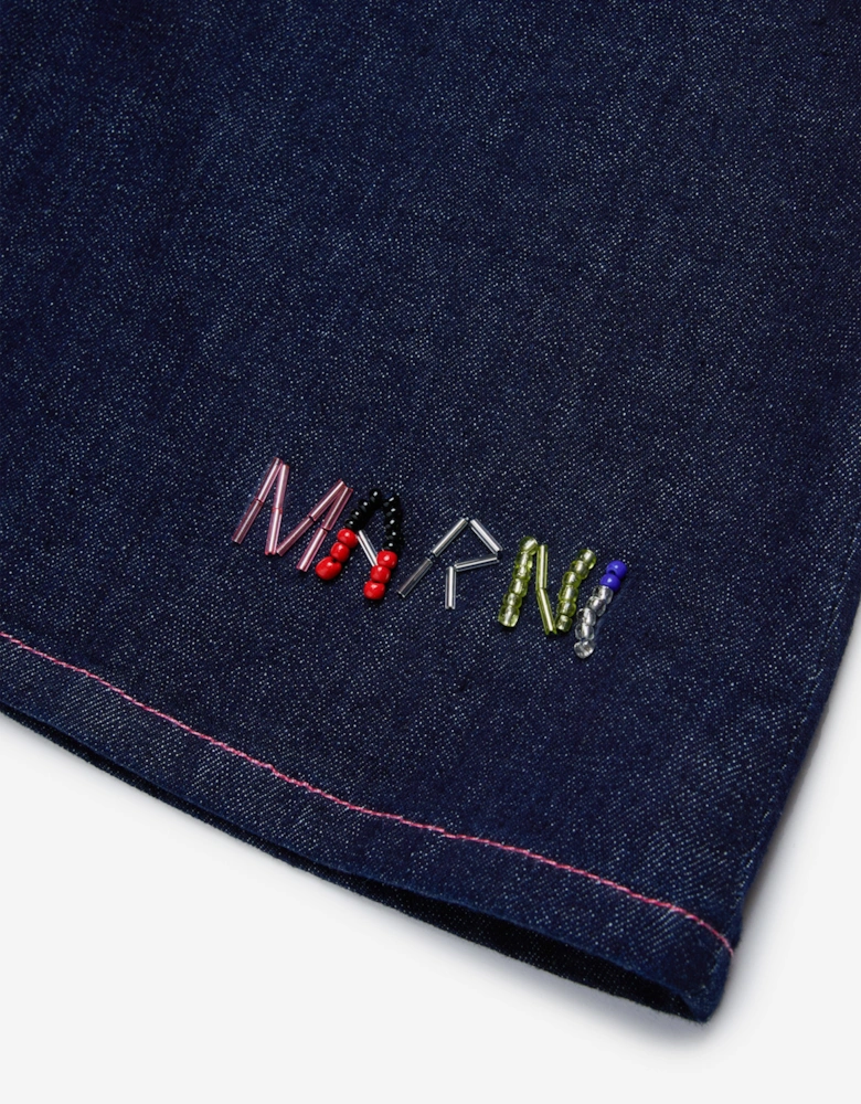 Girls Zip Up Denim Skirt in Blue