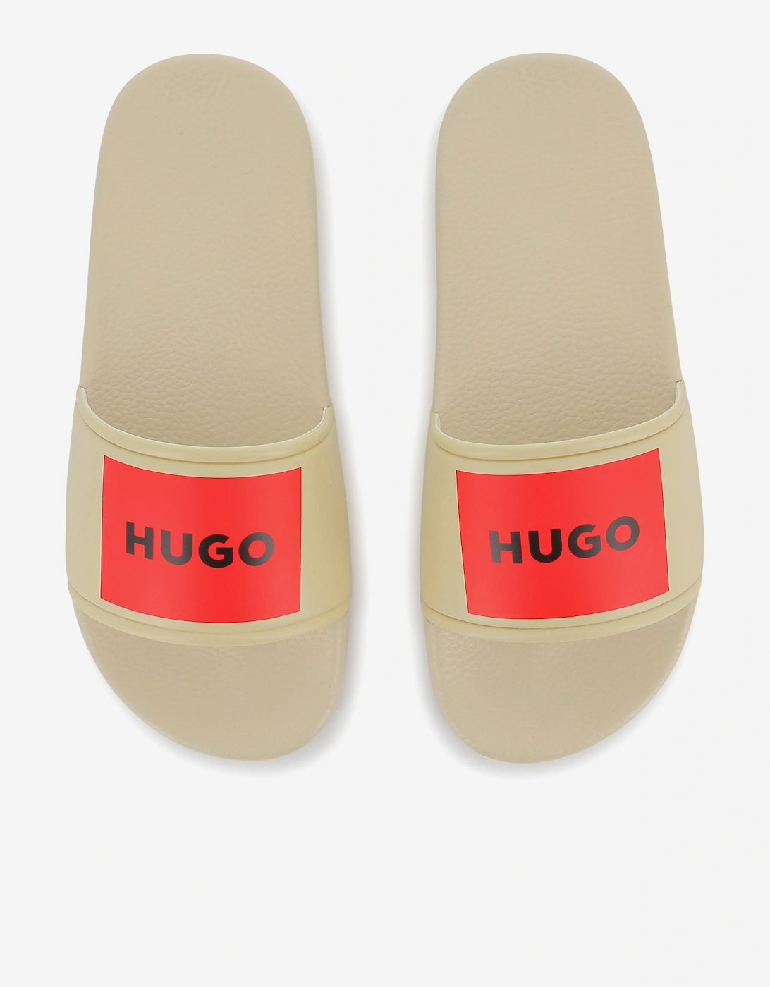 Boys Logo Badge Sliders in Beige