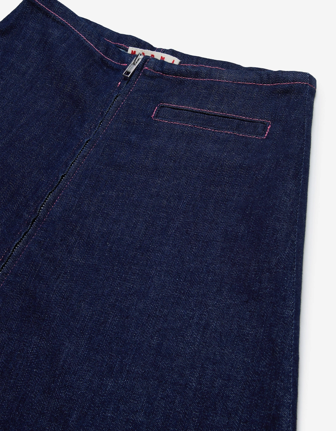 Girls Zip Up Denim Skirt in Blue