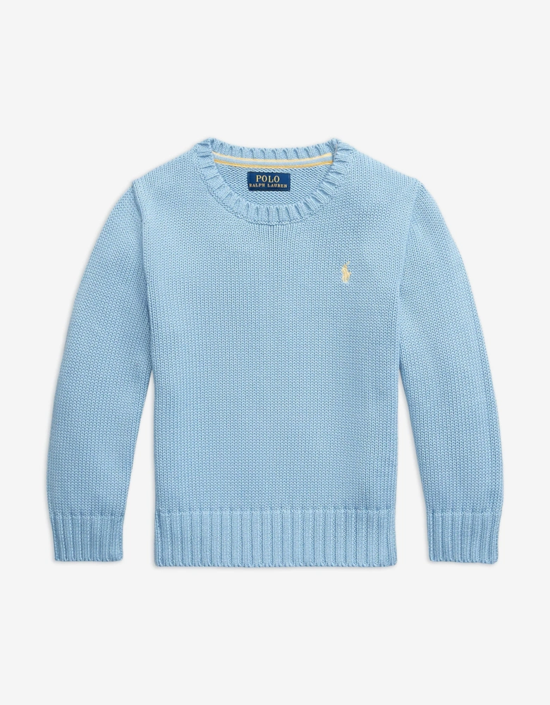 Boys Cotton Knit Jumper in Blue