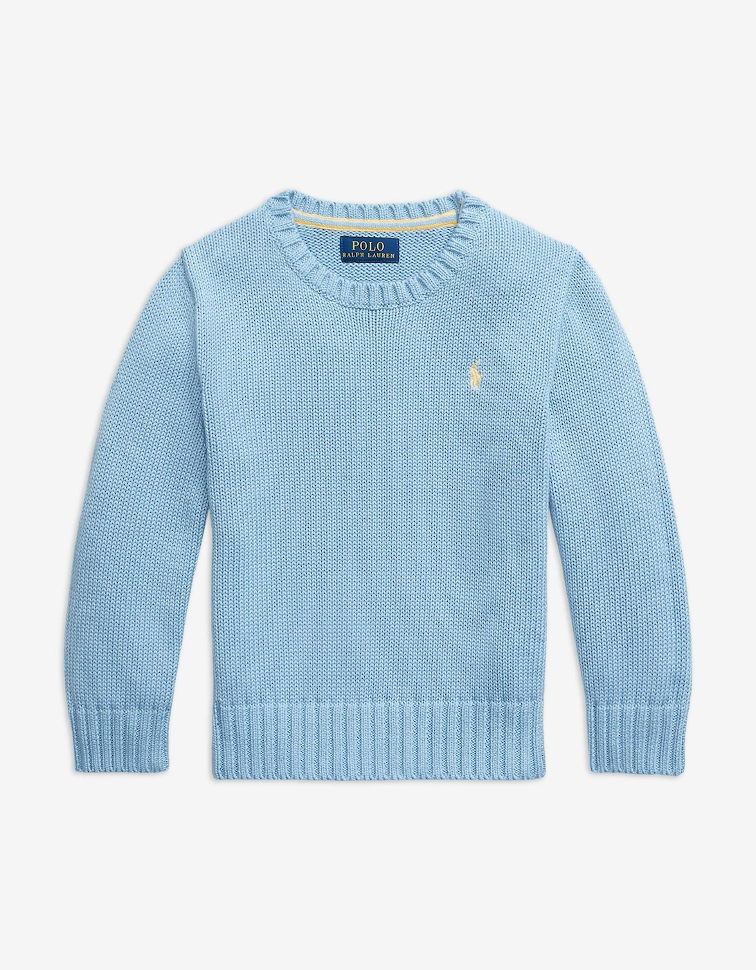 Boy's Ralph Lauren Boys Cotton Knit Jumper in Blue - Size: US 4 - uk 3 yrs