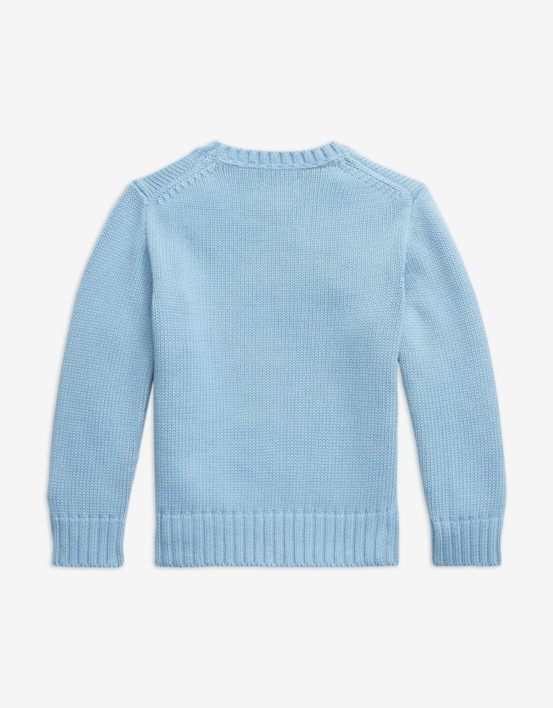 Boys Cotton Knit Jumper in Blue