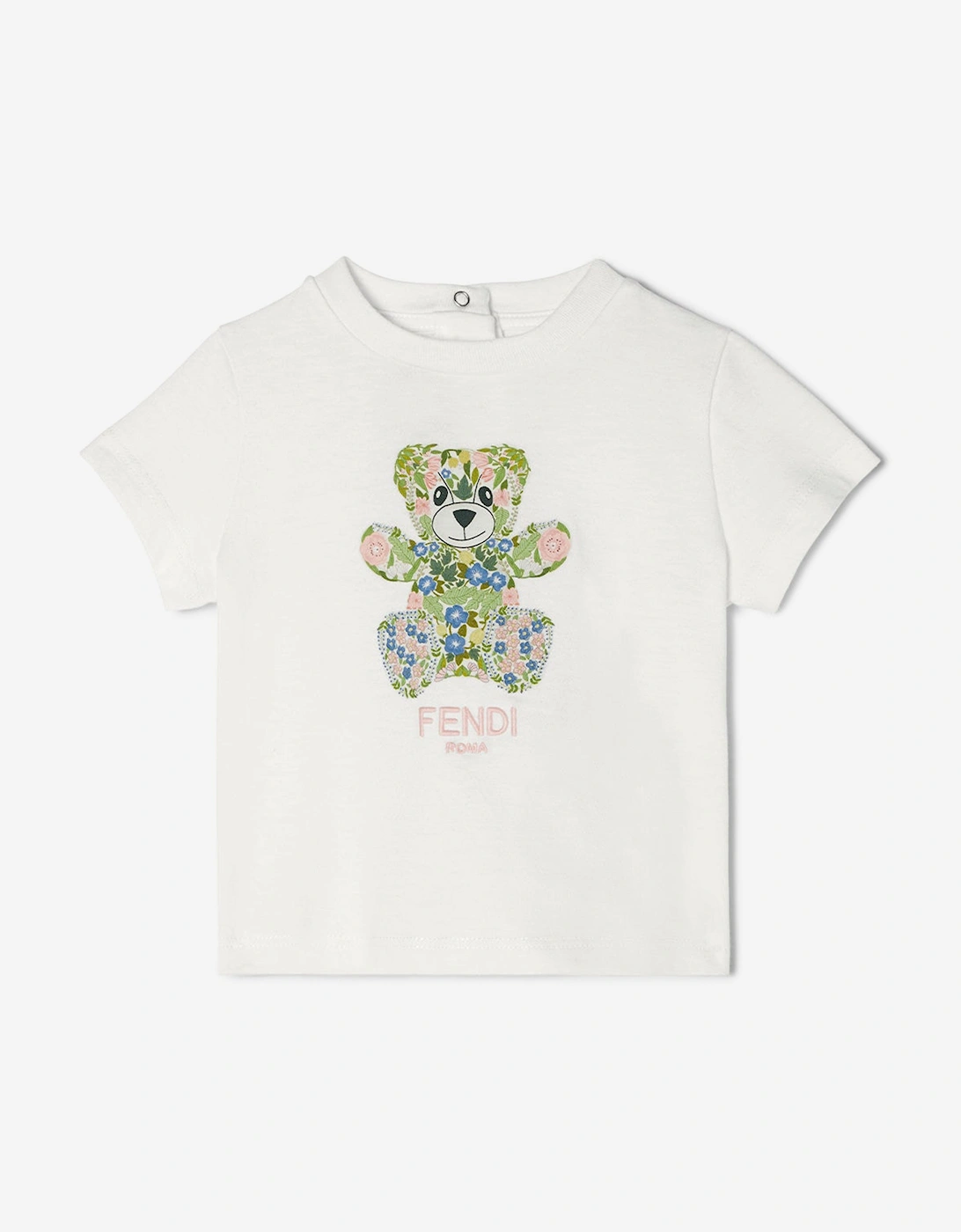 Baby Girls Teddy Bear T-Shirt in White, 5 of 4