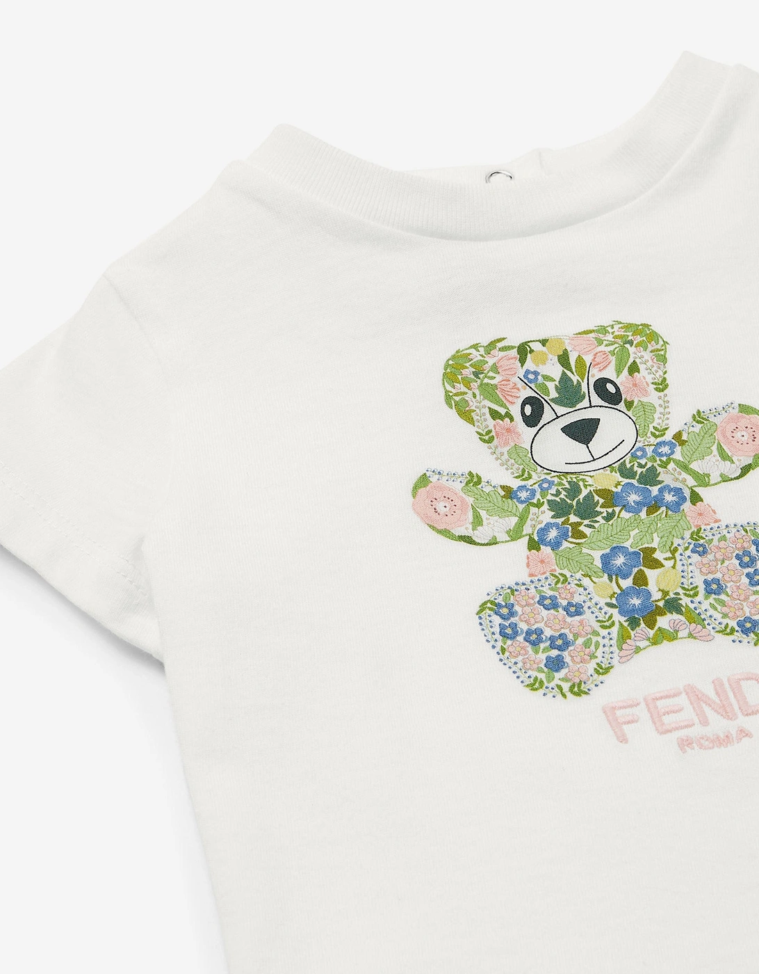 Baby Girls Teddy Bear T-Shirt in White