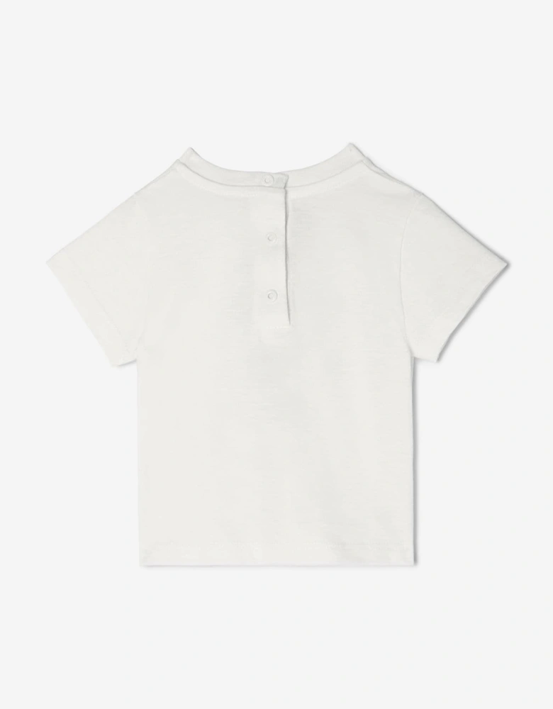 Baby Girls Teddy Bear T-Shirt in White