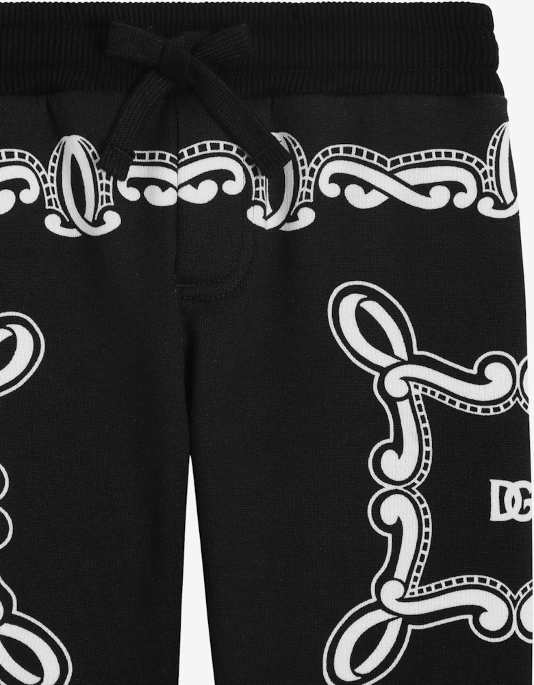Baby Boys Bandana Print Joggers in Black