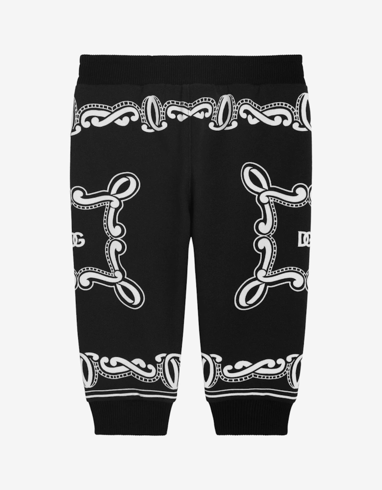 Baby Boys Bandana Print Joggers in Black