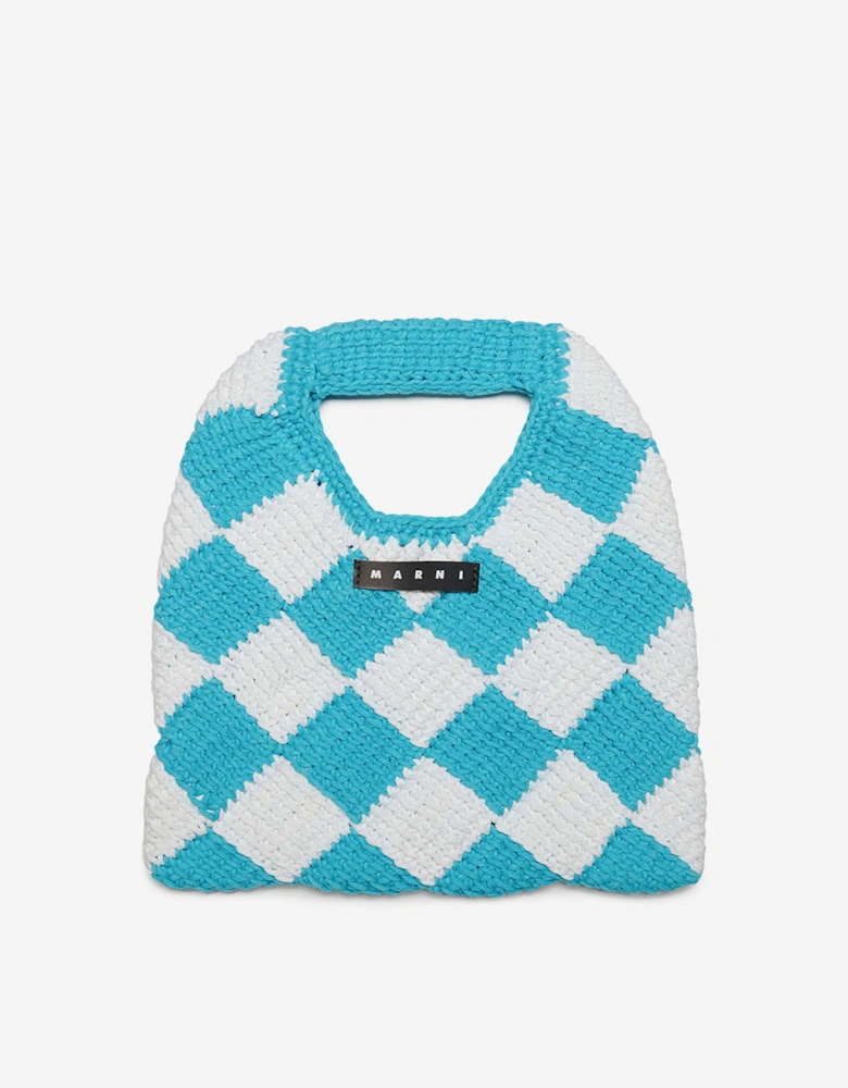 Girls Diamond Crochet Bag in Blue (25cm)