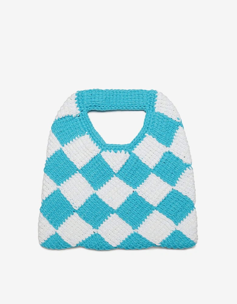 Girls Diamond Crochet Bag in Blue (25cm)