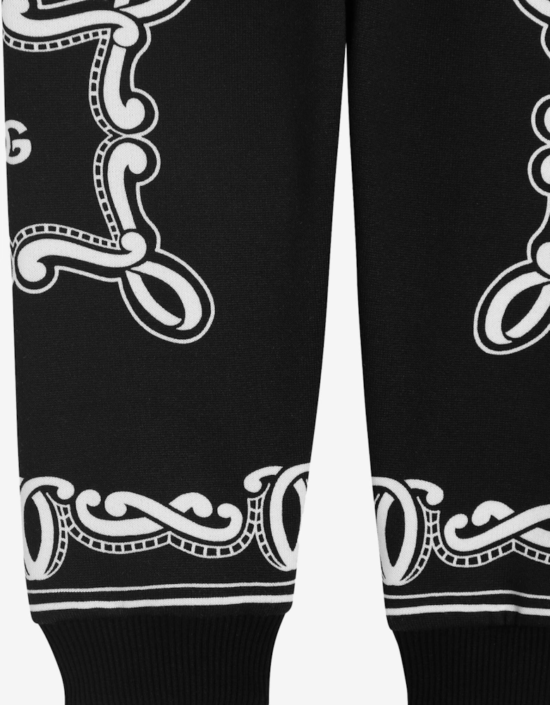 Baby Boys Bandana Print Joggers in Black
